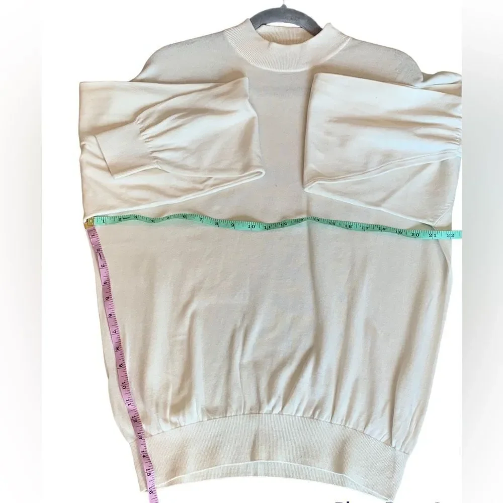 Vintage Baracuta Sweater Pullover Silk and Cotton Mens X-Large Off White